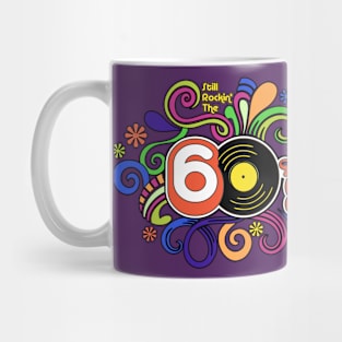 1960s rock and roll groovy retro vinyl record psychedelic doodle Mug